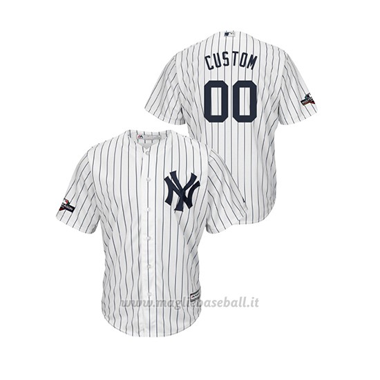 Maglia Baseball Uomo New Y Ork Yankees Personalizzate 2019 Postseason Cool Base Bianco